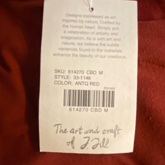 NWT J Jill Antique Red Stretch Dress Topper Size Medium - Picture 8 of 8